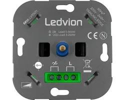 Ledvion - LED Dimmer 5-250W - Wisselschakeling >2 dimmers - 1Lichtpunt