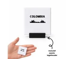 Colombia tegeltje met tegelhouder - Piloot - Colombia cadeau - tegeltjes met tekst - beste land - Leuk cadeau voor je Vriend om te geven - spreuktegels - 4.8x4.8 CM