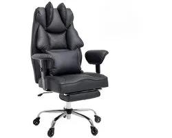 Asukale-Ergonomic Office Chair – Office Chair – Executive Chair – Thickly Padded – High Back – Full-Wrap Design – Height Adjustable – Max Load Capacity 200kg – Black(Cuir résistant aux rayures)