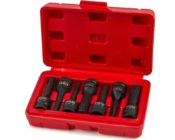 7 Delige Lange Inbus Krachtdoppenset met 3/8" Opname