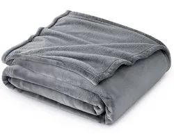 Travelhawk Fleece Deken - 150x200 cm - Voor Bank, Slaapkamer & Woonkamer - Fluffy Fleece Deken & Fleece Plaid - Grijs