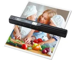 Portable Scanner, Photo Scanner for A4 Documents, Hand Scanner for Business, Photos, Pictures, Receipts, Books, JPG/PDF Format Selection, Up to 900 DPI, with 16GB SD Card
