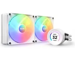 NZXT Kraken Elite 280 RGB White - Système de refroidissement liquide - taille du radiateur 280 mm - pour Intel LGA 1700, 1200, 115X, AMD AM5, AM4, sTRX4, TR4 - 3 x ventilateurs F120 RGB Core - Koper, Aluminium, plastique - RGB - blanc