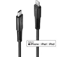 LINDY 31286 USB-kabel USB 2.0 Apple Lightning stekker, USB-C stekker 1.00 m Zwart