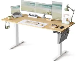 Bureau électrique réglable en hauteur SONGMICS, 160 x 70 x (72-120) cm, table assis-debout, 4 hauteurs avec fonction mémoire, pour bureau, bureau à domicile, chêne doré LSD136Y01