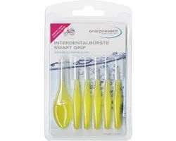 Oral Prevent Interdental Brushes Smart Grip 0.5mm Yellow, Pack of 2 (2 x 6 Pieces) - ShopVlot