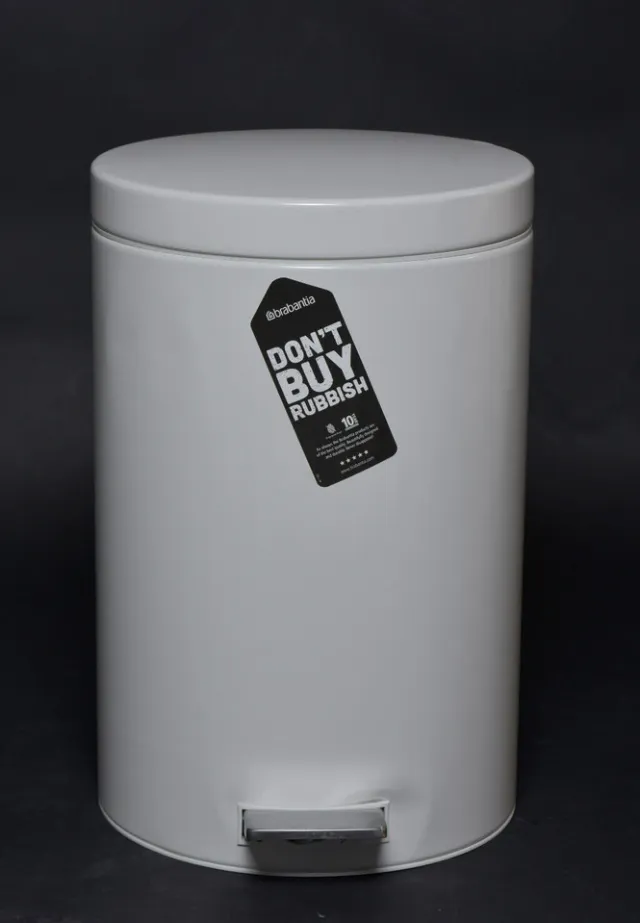 Brabantia Treteimer 19L Mülleimer mit Beulen Abfalleimer weiß rund 427800
