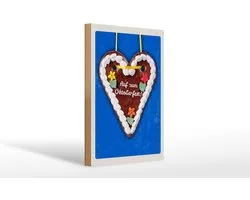 Holzschild Reise 20x30cm München Oktoberfest Lebkuchen Herz