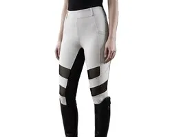 Legging d'équitation avec grip en silicone - mesh - fond de selle - pantalon d'équitation - gris - noir - pantalon d'équitation - taille XL