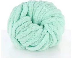 Chunky Wol Licht Groen - 100% Polyester Chenille - Blanket Chunky Yarn - 250 g - Breigaren - Giant yarn - 2 cm - dik steek - Super chunky wol - Breigaren - Soft - Fluffy