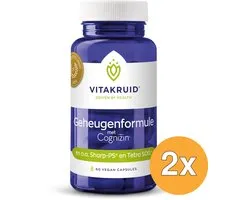2x Vitakruid Geheugenformule Bacopa Monnieri Citicoline OPC (60 vega capsules)