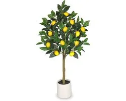 Artificial Plants Large Lemon Tree 90 cm - Kunstplant - Interieurdecoratie - Realistische Pot voor Tafeldecoratie - Kantoor - Badkamer - Slaapkamer - Woonkamer