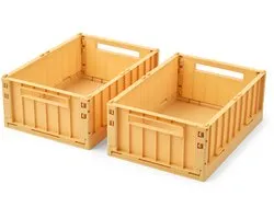 Liewood Opvouwbaar Kratje Weston Medium Yuzu Geel (set van 2)