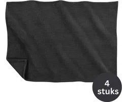 Tiseco - Torchon SILO - SET/4 - 100% coton - 40x60 cm, noir