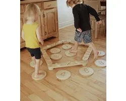 Kinderfeets balans speelgoed set met stepping stones hout.