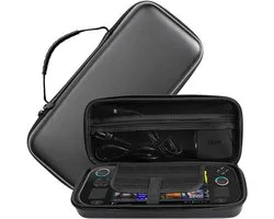 Hoesje compatibel met Asus Rog Ally X Bag/Rog Ally Bag, draagbare opslag PU lederen hoes, anti-kras anti-val beschermhoes voor Rog Ally X 2024/Rog Ally 2023 - Zwart, Zwart, Casual