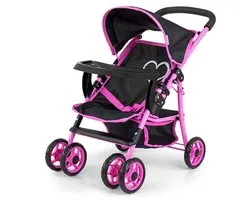 Milly Mally Kate poppenwagen zwart opvouwbaar - Kinderwagen