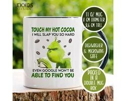 Tasse Grinch touch my cocao - Décorations de Noël de Noël - Cadeau de Noël - Cadeau amusant - Glaçage au Thee - Tasses - Cadeau pour mari - Cadeau pour femme - Cadeaux de la Saint-Valentin - Tasses à café