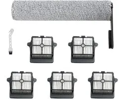 Pièces de rechange - 7 pièces - convient à Tineco FLOOR ONE S7 PRO - FLOOR ONE S6 - FLOOR ONE SWITCH S6 - FLOOR ONE SWITCH S7 - FLOOR ONE S7 COMBO - FLOOR ONE S7 FLASHDRY aspirateur sans fil humide et sec - 1 rouleaux de brosses et 5 filtres HEPA