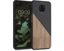 kwmobile hoesje geschikt voor Xiaomi Redmi Note 9S / 9 Pro / 9 Pro Max - Backcover in donkerbruin -Smartphonehoesje - design