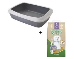 Offre combinée - Bac à litière Savic Iriz Cold Grey + Granulés de bois Easypets Classic (10 L)