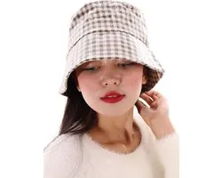 Waterproof Rain Hat For Women - Brown And White Check Color, Blun And White, One size - ShopVlot