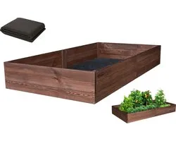 GEIMPREGNEERDE Kweekbak planten – Moestuinbak 240x120x27cm INCL. WORTELDOEK - Kweekbakken moestuin – grenenhout