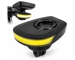 Feu de vélo de jour rechargeable USB-C - Garmin Ready & compatible Wahoo - Éclairage de visibilité pour support de compteur de vélo pour cyclisme sur route et gravel - Noir
