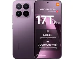 Xiaomi 17T Pro - 12GB RAM - 256GB - Donker paars - Leica 5x Telephoto - Leica Live Moment - 7000mAh (typ) silicon-carbon batterij