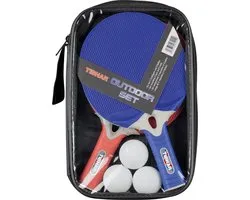 Tibhar Tafeltennis Set Outdoor - 2 Batjes + 3 Ballen + Hoes