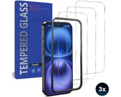 Screenprotector geschikt voor iPhone 12 Pro Max - 3 Stuks - Gehard Beschermglas - Inclusief Easy Fix Montageframe - Volledige Dekking - Eenvoudige montage