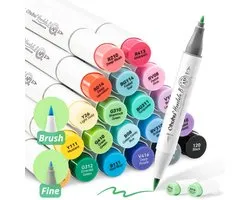 Ohuhu - Honolulu B Brush & Fine - Alcohol Art Markers - 24 kleuren
