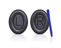 Set Oorkussens voor Bose Koptelefoon met installatie gereedschap - Zwart - QuietComfort 35 - QC35II - QC35 - QC25 - QC15 - QC2 - Soundtrue - Soundlink Around-Ear II AE2