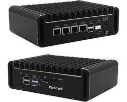 Fanless Mini PC N100 Barebone met 4x 2.5GbE LAN, Router/Firewall Hardware Ondersteuning voor OPNsense