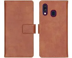 imoshion Hoesje - Geschikt voor Samsung Galaxy A40 - Luxe Bookcase - Bruin