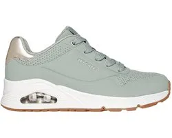 Skechers UNO - GOLDEN AIR Dames Sneakers - Sage / Zilver