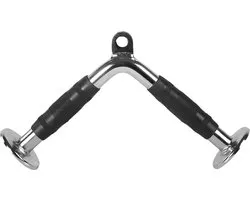 Ultra-Duurzame V-Bar Kabelaccessoire - Tricep Pushdown, Hammer Curls, Face Pulls - Ergonomische Fitness Handgreep voor Thuis- en Commerciële Gym - Stalen Constructie met Chrome Afwerking
