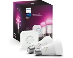 Philips Hue starterkit - White and Color Ambiance - 2 x 9W - E27 - 1100lm