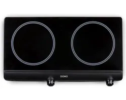 Domo 2500W, Céramique, 2 zones x 180mm, 6 Niveaux de puissance, Noir
