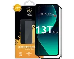 2-Pack MobyDefend Screenprotectors - Geschikt voor Xiaomi 13T Pro - Screensavers Met Zwarte Randen - Gehard Glas