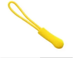 Zipper puller geel per 3 stuks