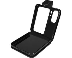 Coque Convient pour Oppo Find N2 Flip avec rabat et rabat magnétique noir