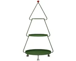 PYRIOLH Creative Three Tier Christmas Tree Shelf PYRIOLHI Corner Side Table Bedside Shelf Green(Model without wheels)
