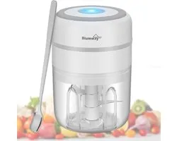 BlumWay Mini Onion Cutter, 250 ml, Mini Garlic Chopper, Vegetable Chopper, Electric Chopper with 3 Sharp Blades for Garlic, Vegetables, Fruits, Meat,