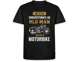 Oude Man Met Motorfiets | Grappige Fietser Cadeau Premium T Shirt Heren