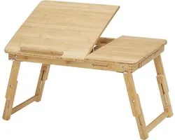 Stellar Laptoptafel van bamboe - Laptoptafel - Bamboe houten laptoptafel voor in bed - Laptopstandaard - Notebooktafel - Tafel voor bed - Ontbijttafel - In hoogte verstelbaar en inklapbaar - 5 hellingshoeken