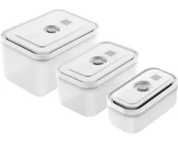 Zwilling Fresh & Save Récipients alimentaires sous vide - Boîtes de rangement de conservation - Ensemble de 3 pièces - S 300 ml - M 900 ml - L 2000 ml - Plastique
