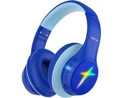 EarFun K4 Kids - Draadloze Kinderkoptelefoon - 85 dB Volumebegrenzing - LED Verlichting - 90 uur Batterijduur - Opvouwbaar - Blauw