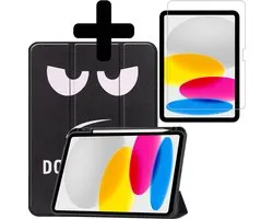 iPad 10 2022 Case Luxe Case Book Case Hard Cover With Pencil Holder With Screen Protector - iPad 2022 Case Bookcase - Don't Touch Me