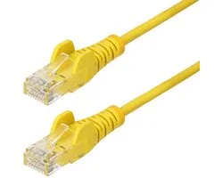 StarTech.com 2m Dunne CAT6 Ethernet Kabel, Geel, Snagless, 100W PoE, UTP, LSZH, 28AWG Pure Koperdraad, Slim RJ45 Netwerk Patchkabel met Trekontlasting, Fluke Getest